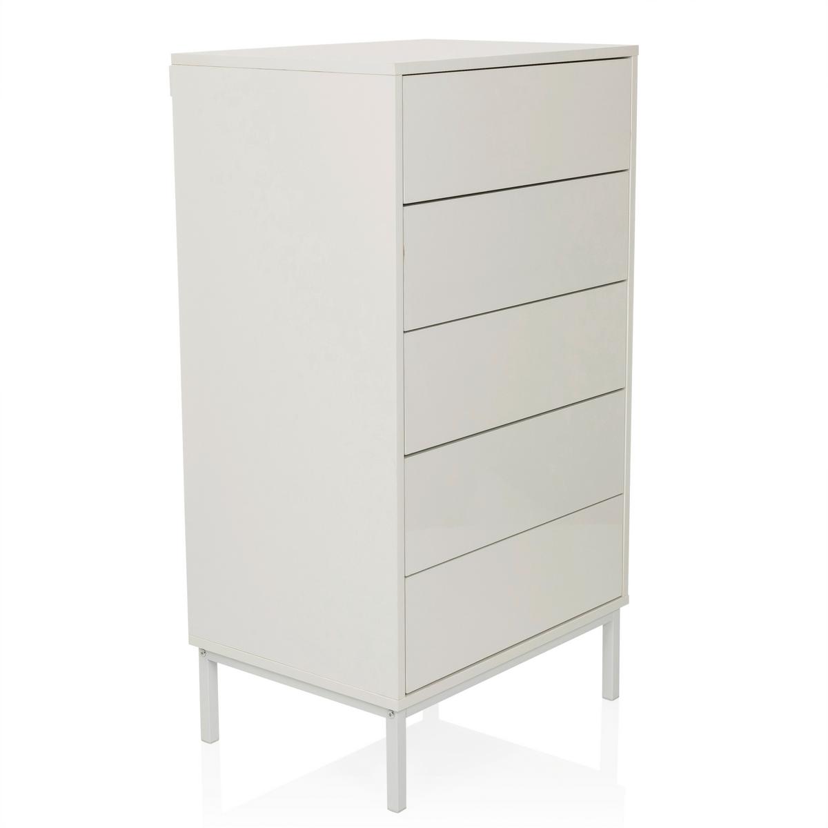 Komoda Bjordal, Bela - bela, Moderno, kovina/leseni material (55/100/40cm) - MID.YOU