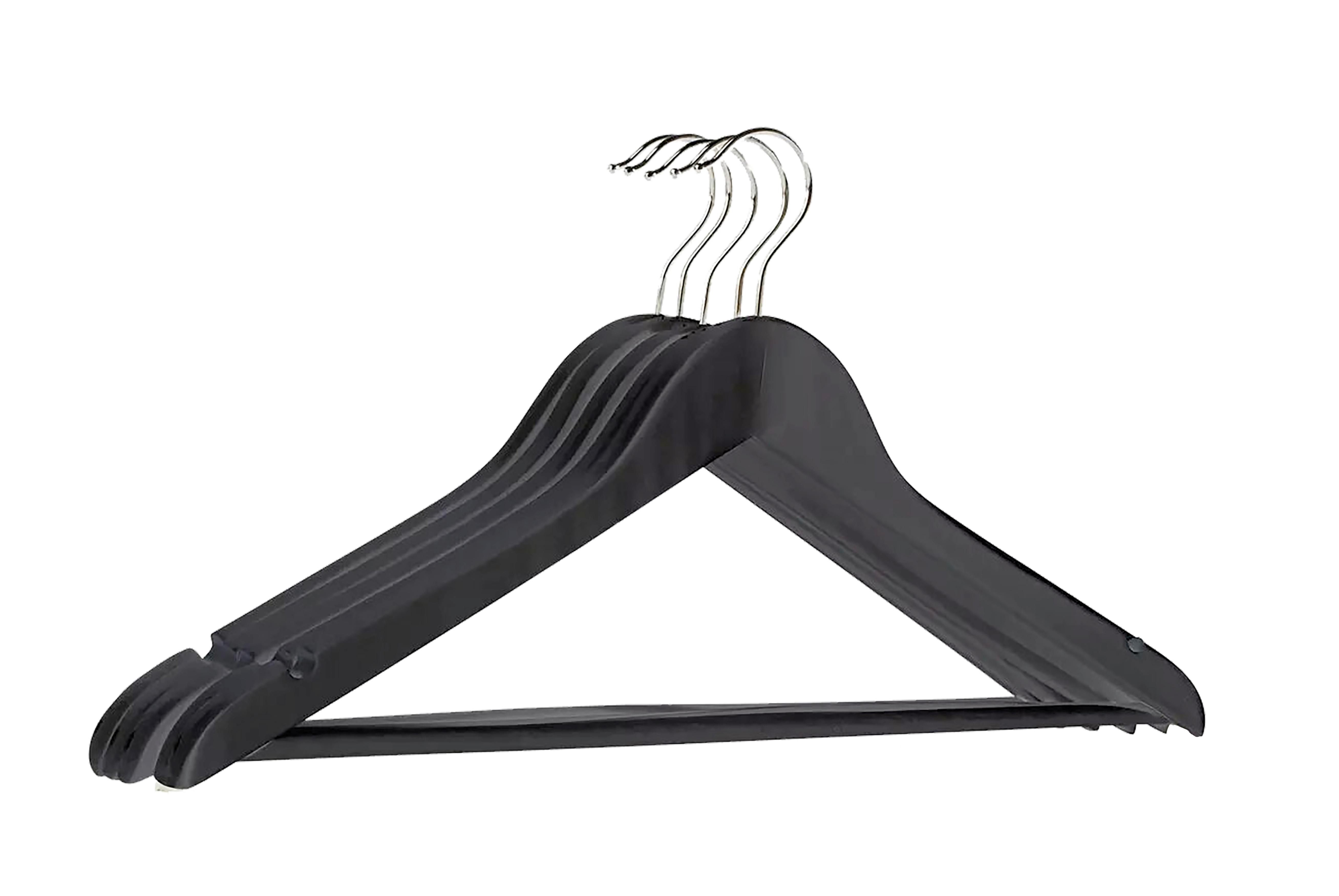 Kleiderbügelset Kathrin in Schwarz/Weiß - Schwarz/Weiß, KONVENTIONELL, Holzwerkstoff/Metall - Modern Living