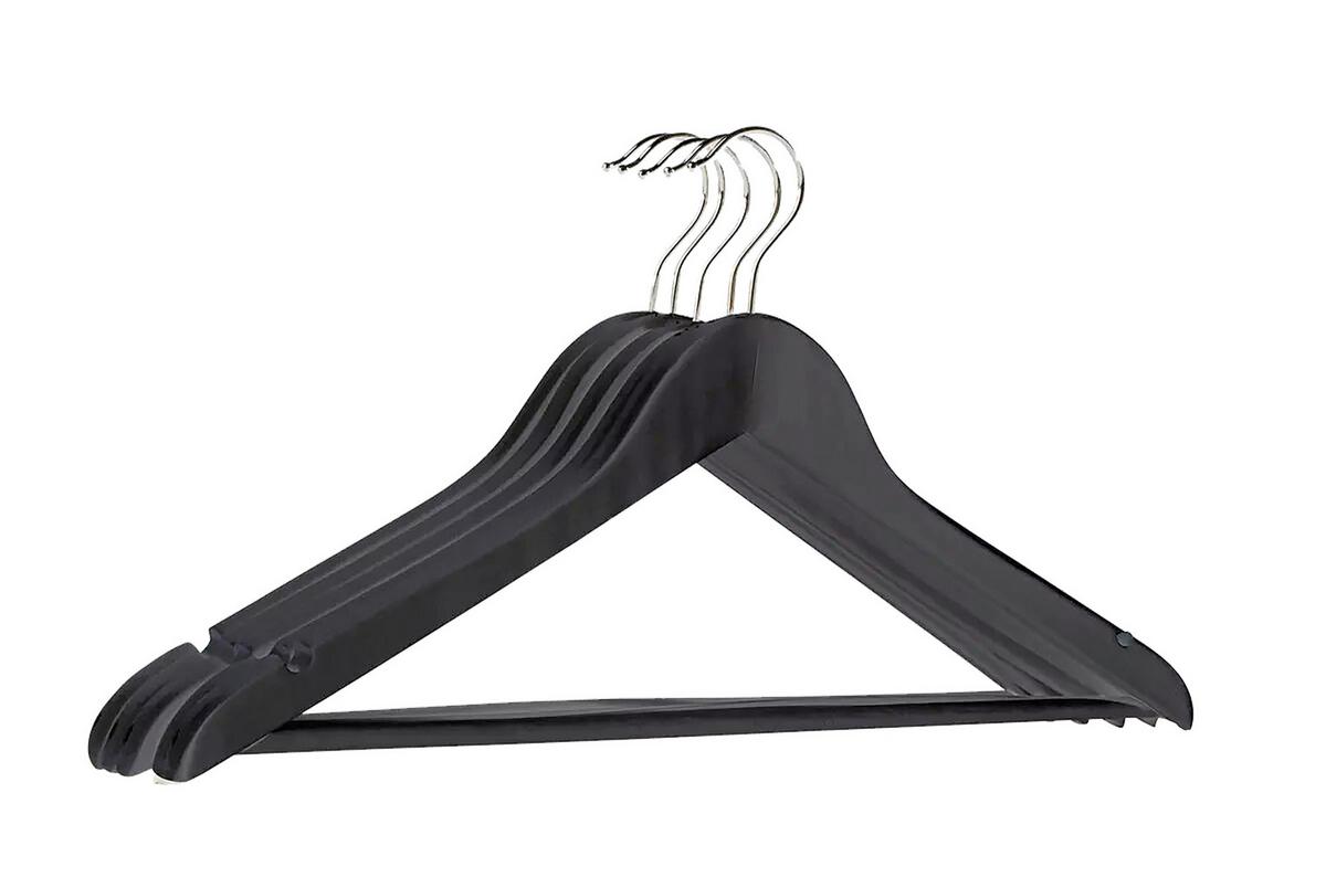 Kleiderbügelset Kathrin in Schwarz/Weiß - Schwarz/Weiß, KONVENTIONELL, Holzwerkstoff/Metall - Modern Living