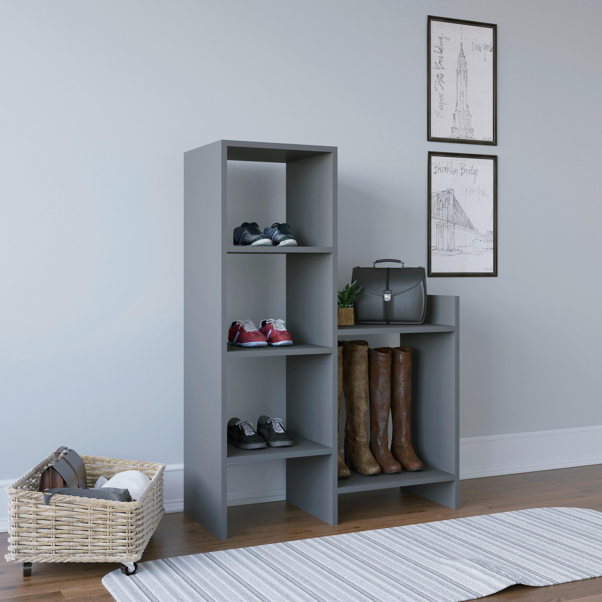 Regal Za Čevlje Earl - antracit, Design, leseni material (85,6/120/35,6cm) - Livetastic