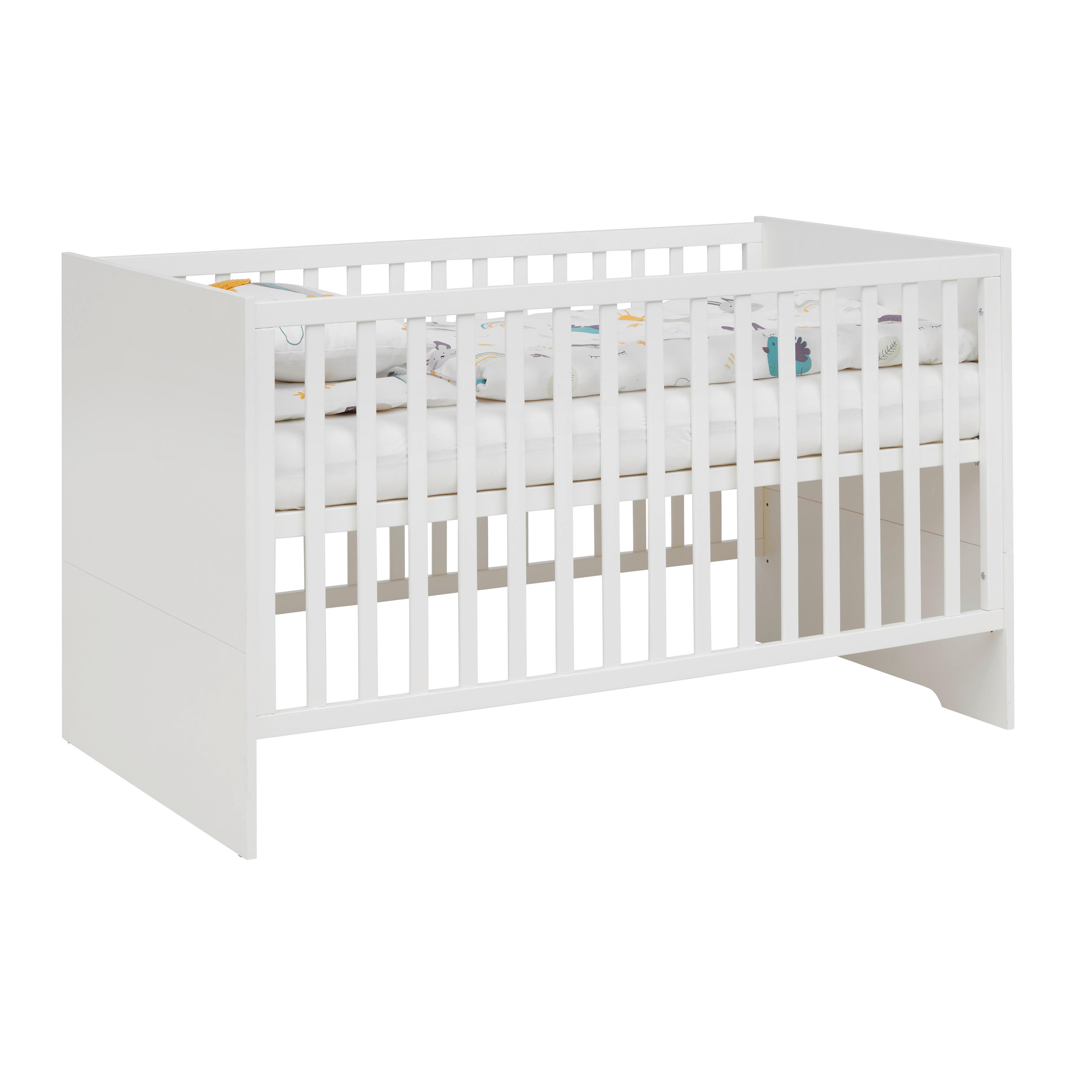 Gitterbett Luna White ca. 70x140 in Weiß - Weiß, KONVENTIONELL, Holzwerkstoff (70/140cm) - Roba