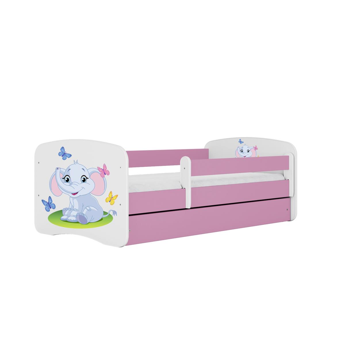 Otroška Postelja Babydreams, Bela, Roza, 80x160cm - pink/bela, Moderno, tekstil/leseni material (80/160cm) - MID.YOU