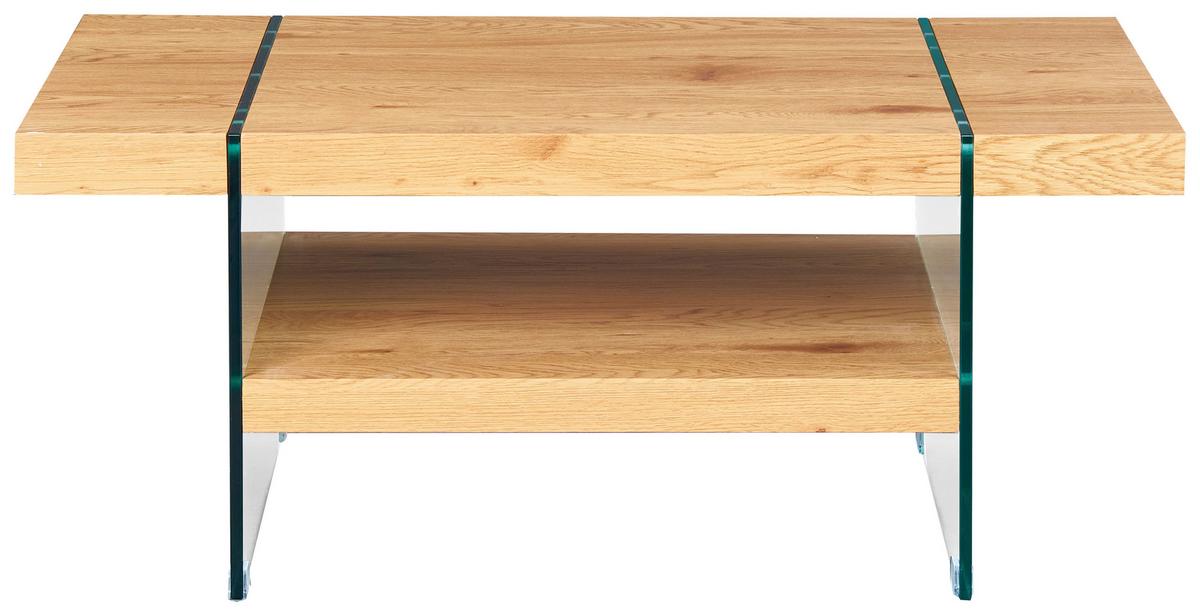 Couchtisch Benina ca. 110x46x60 cm Wildeiche - Wildeiche, Design, Glas/Holzwerkstoff (110/60/46cm) - Livetastic