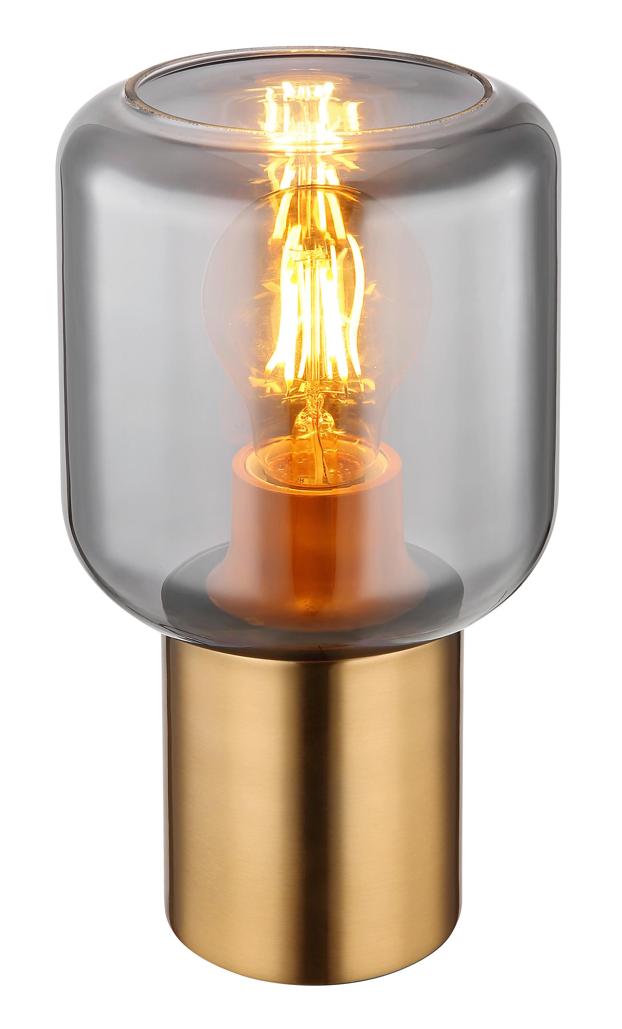 Tischleuchte Ninjo max. 40 Watt - Messingfarben, Design, Glas/Metall (13/24cm) - Globo