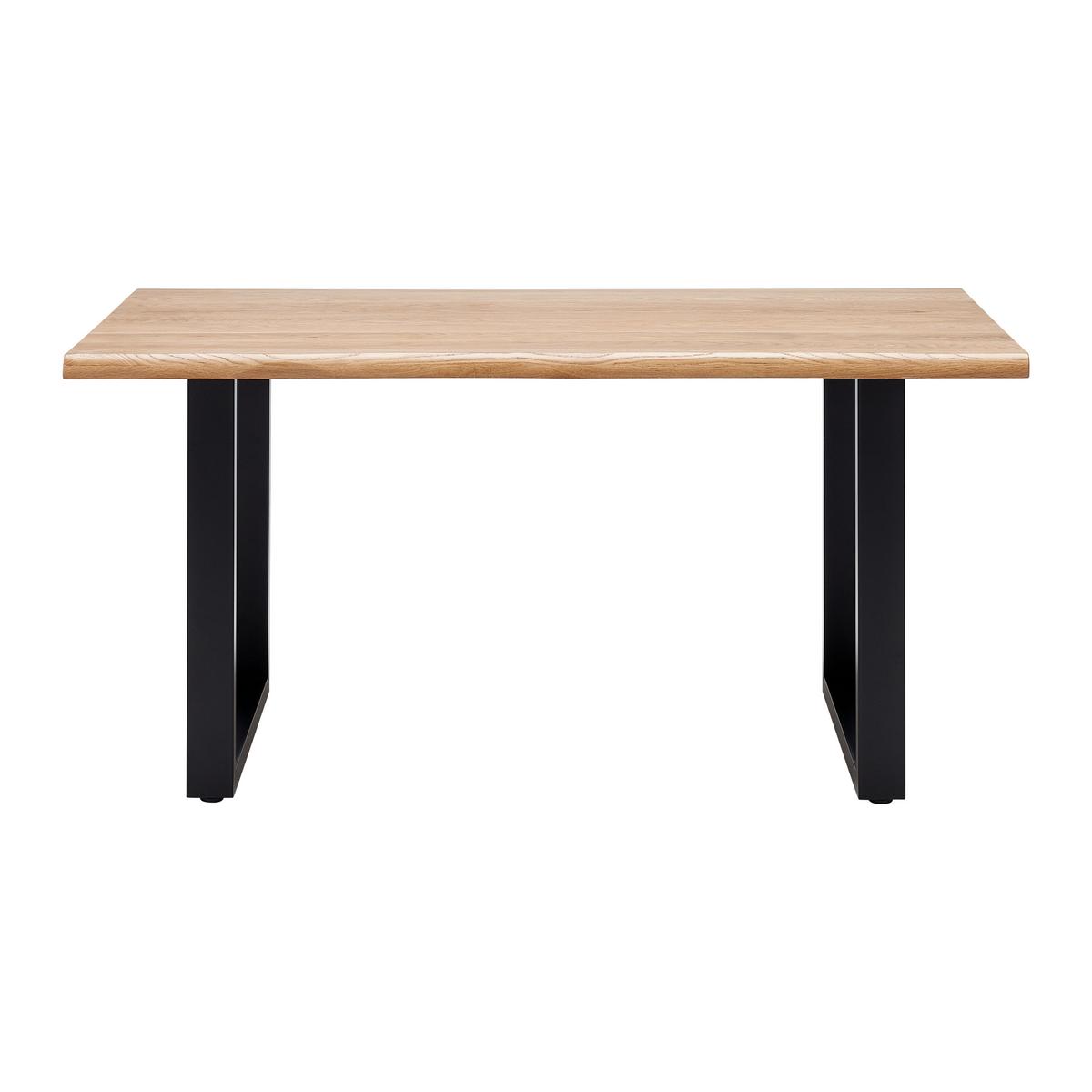 Masă LEN - culoare lemn stejar/negru, Modern, lemn/metal (160/90/76cm) - Bessagi Home