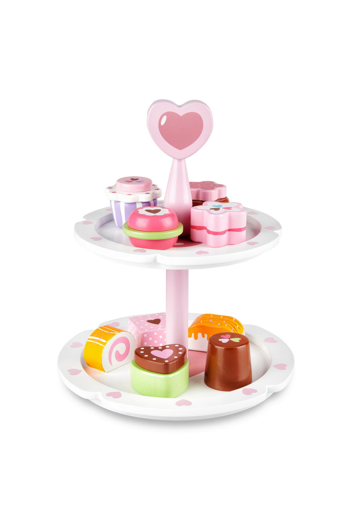 STOJAK NA BABECZKI CUPCAKE PH01B012 - różowy/biały, Basics, drewno (19,5/21,5cm) - My Baby Lou