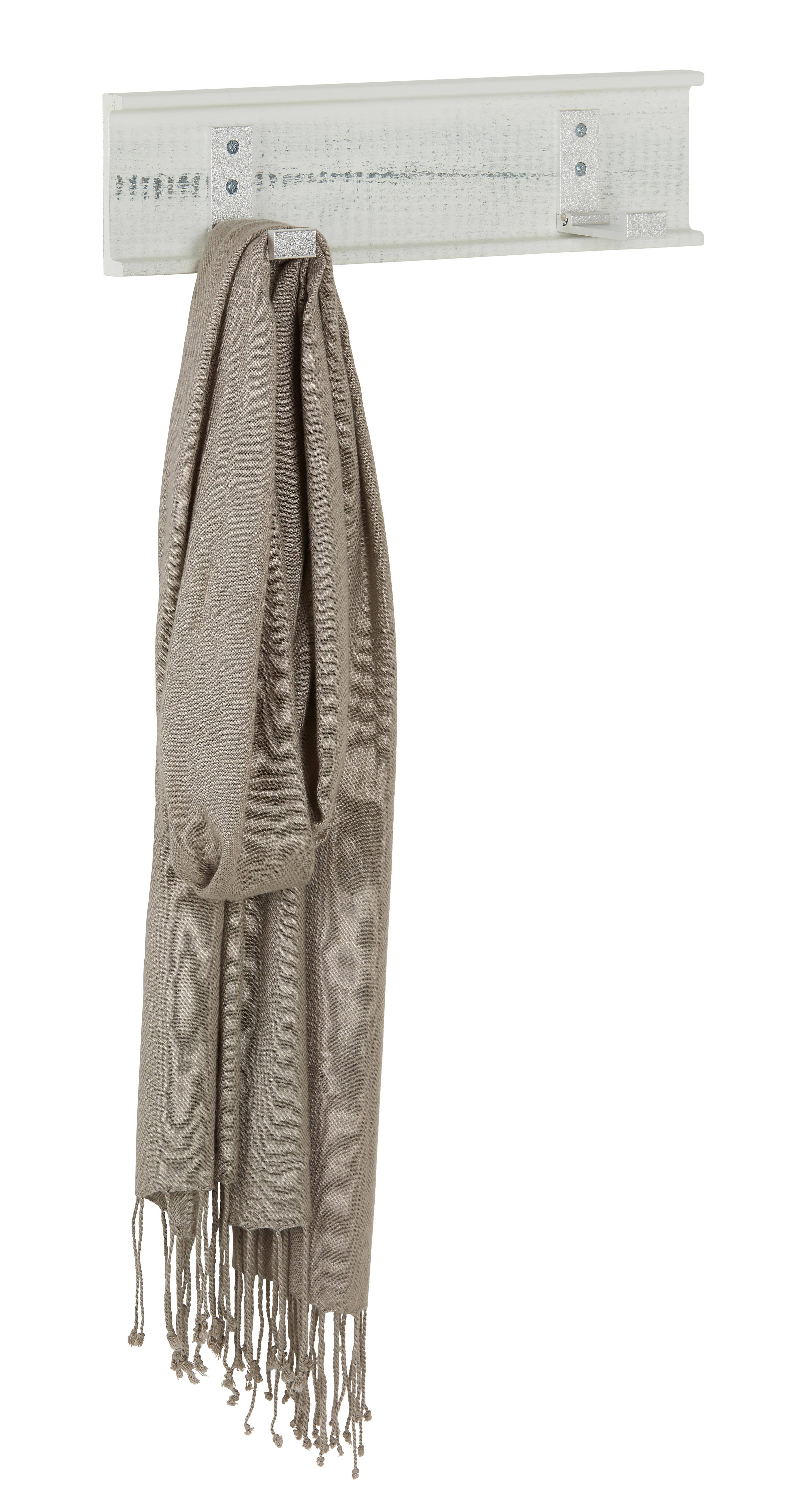 Fali Akasztóléc Fehér-szürke Max Ii - Modern, faalapú anyag (37/10/3cm) - Mömax