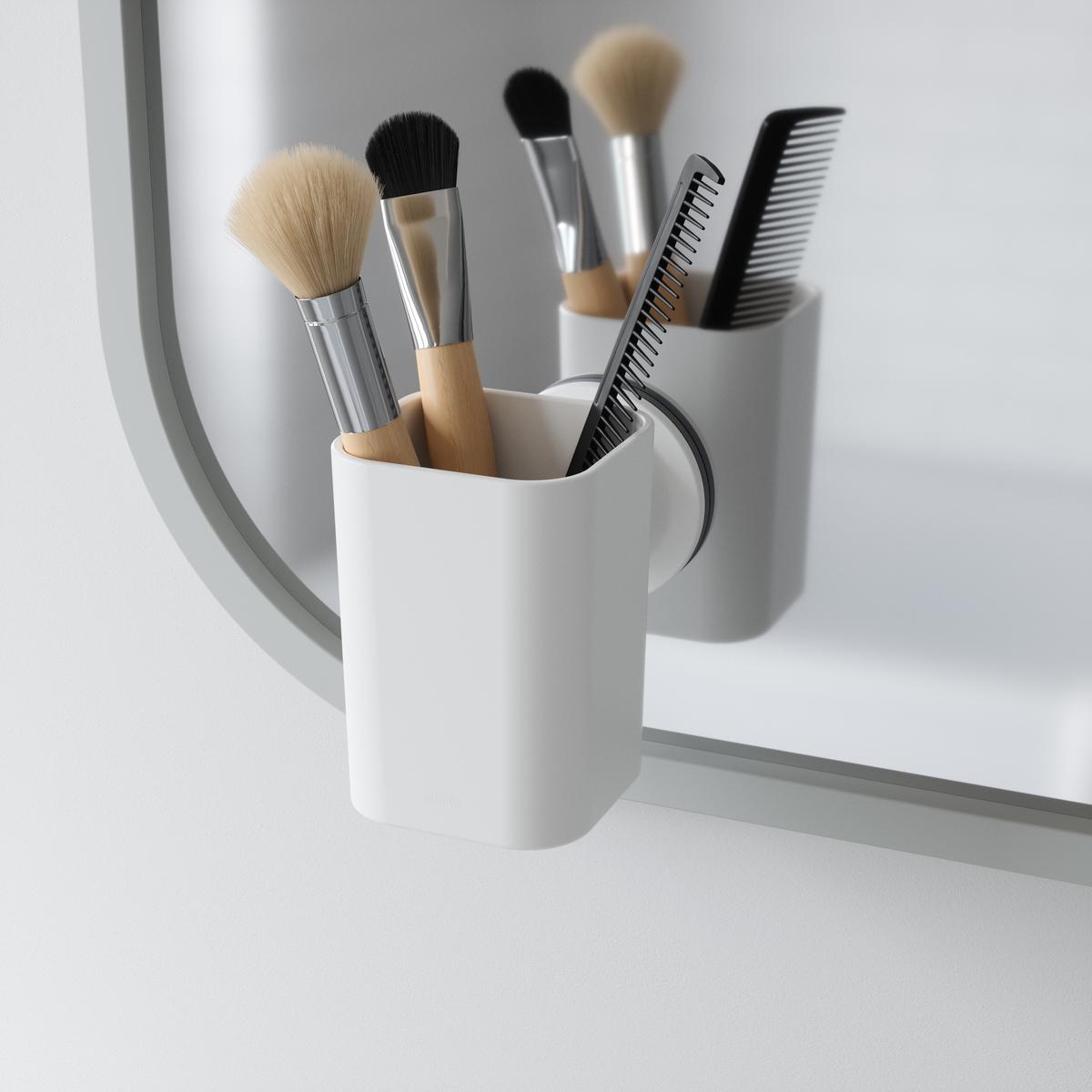 Zahnbürstenhalter Easy in Weiß - Weiß, MODERN, Kunststoff (10,1/11,1/7,2cm) - Premium Living