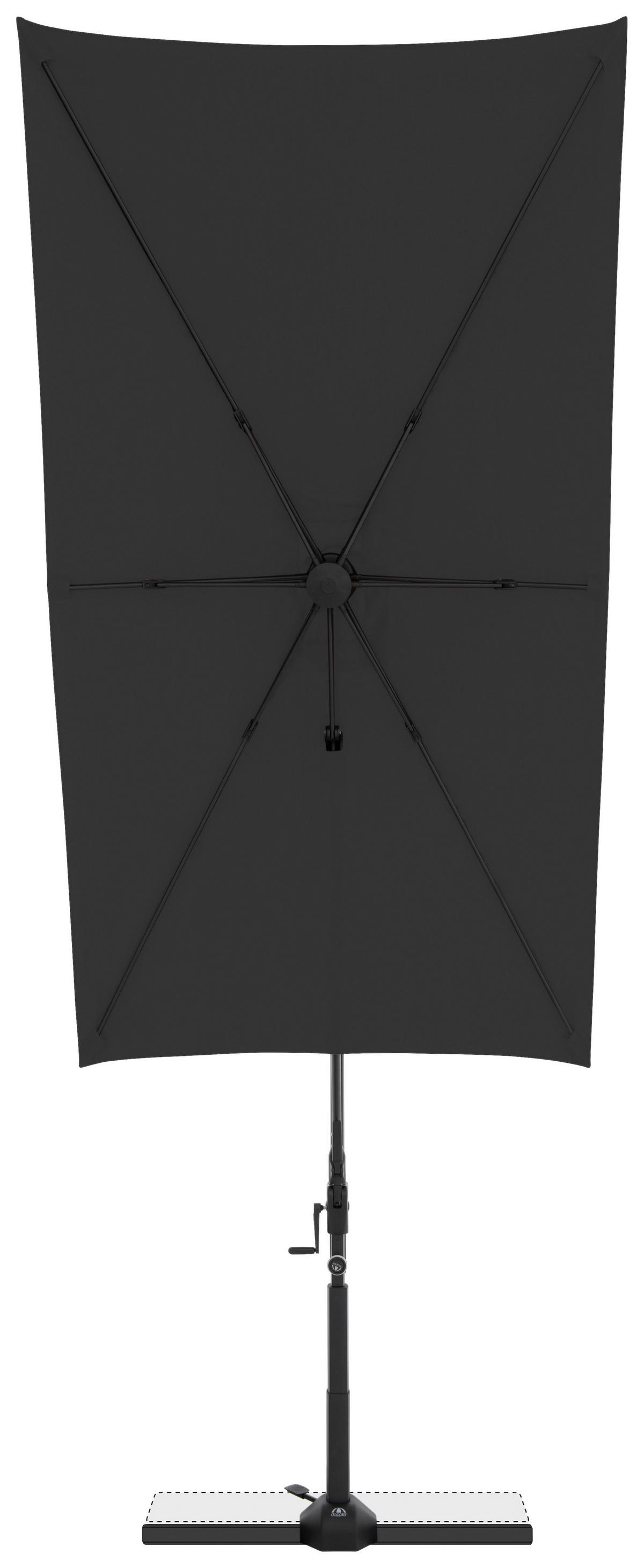 Pendelschirm Active City Schwarz ca. 240x135cm - Anthrazit/Schwarz, Basics, Textil/Metall (240/135cm) - Doppler