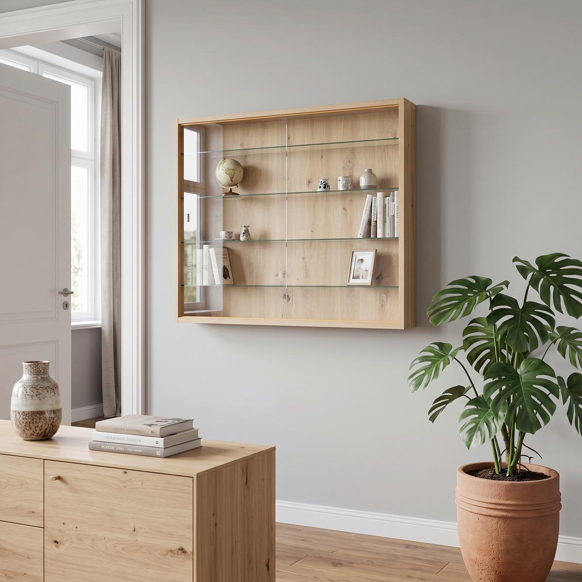 Wandregal Artisario ca. 80x60 cm Eiche Artisan - Eiche Artisan, Basics, Holzwerkstoff (80/60/9,5cm) - MID.YOU
