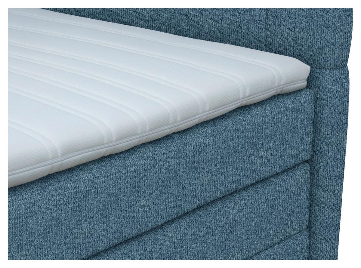 Boxspringbett London Blau ca. 160x200cm - Blau/Chromfarben, MODERN, Holz/Holzwerkstoff (160/200cm) - Premium Living