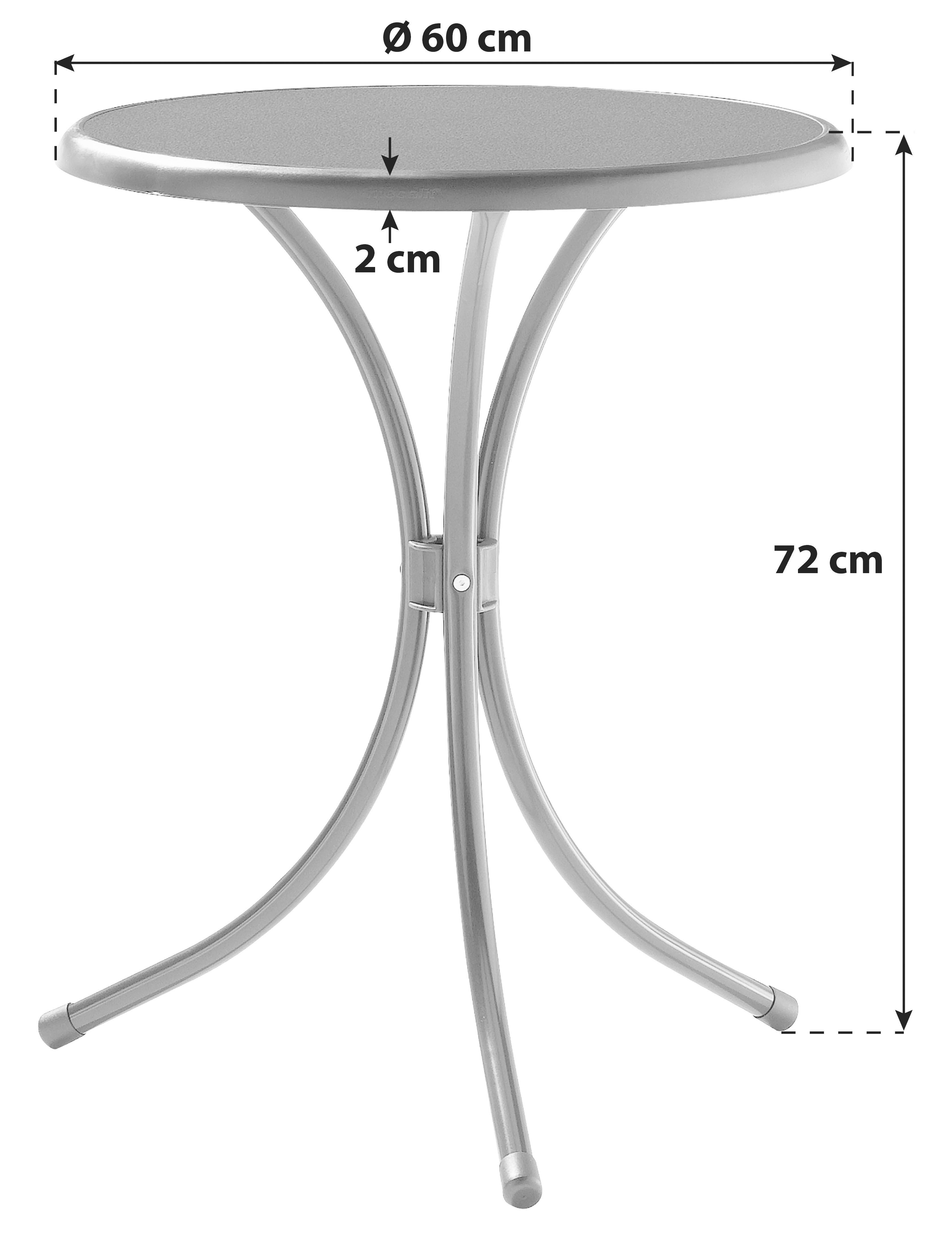 GARTENTISCH 487946 - Grau, MODERN, Holzwerkstoff/Metall (60/60/72cm) - Sieger