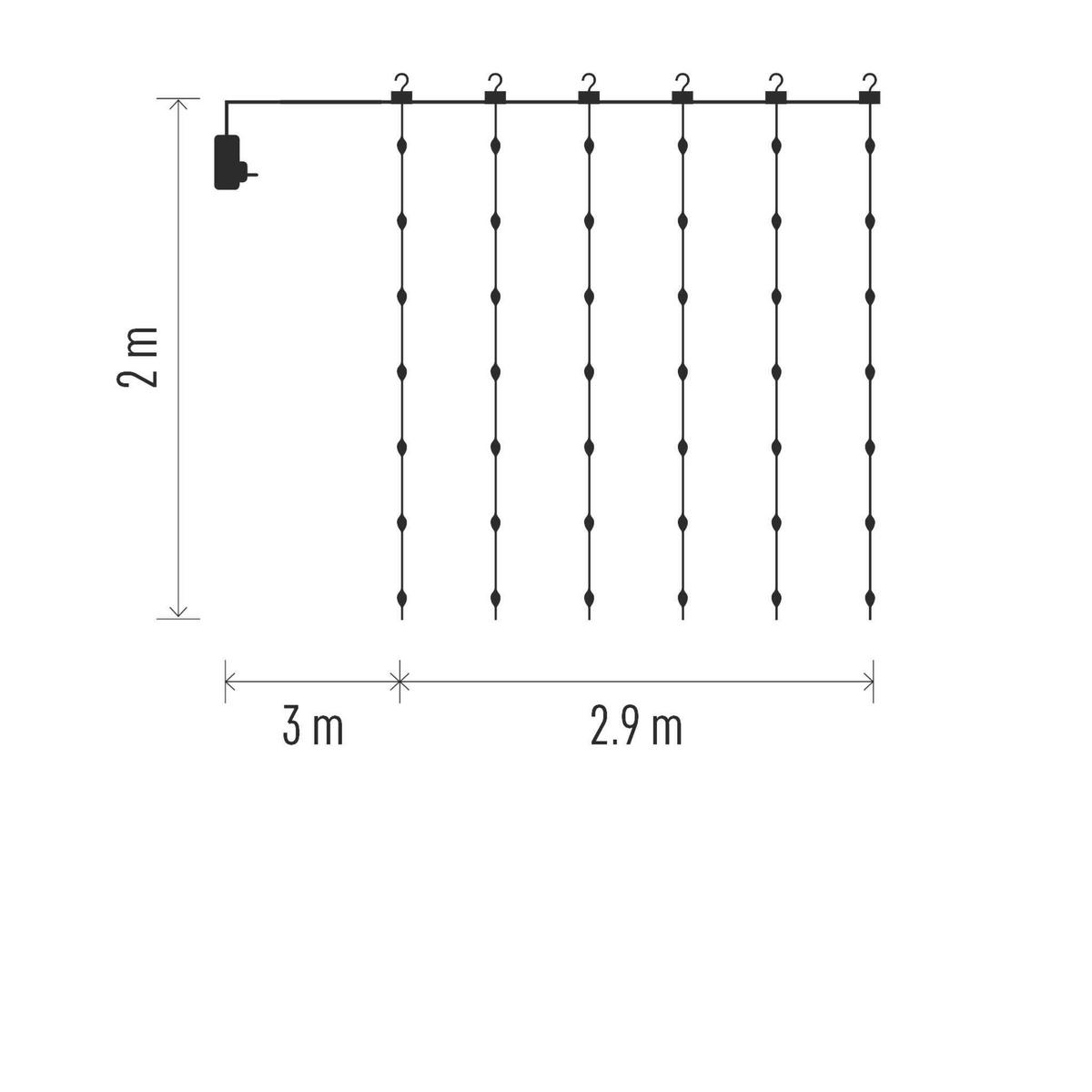 Led Fényfüggöny 400db Led - áttetsző, Basics, műanyag (2,9/2cm)