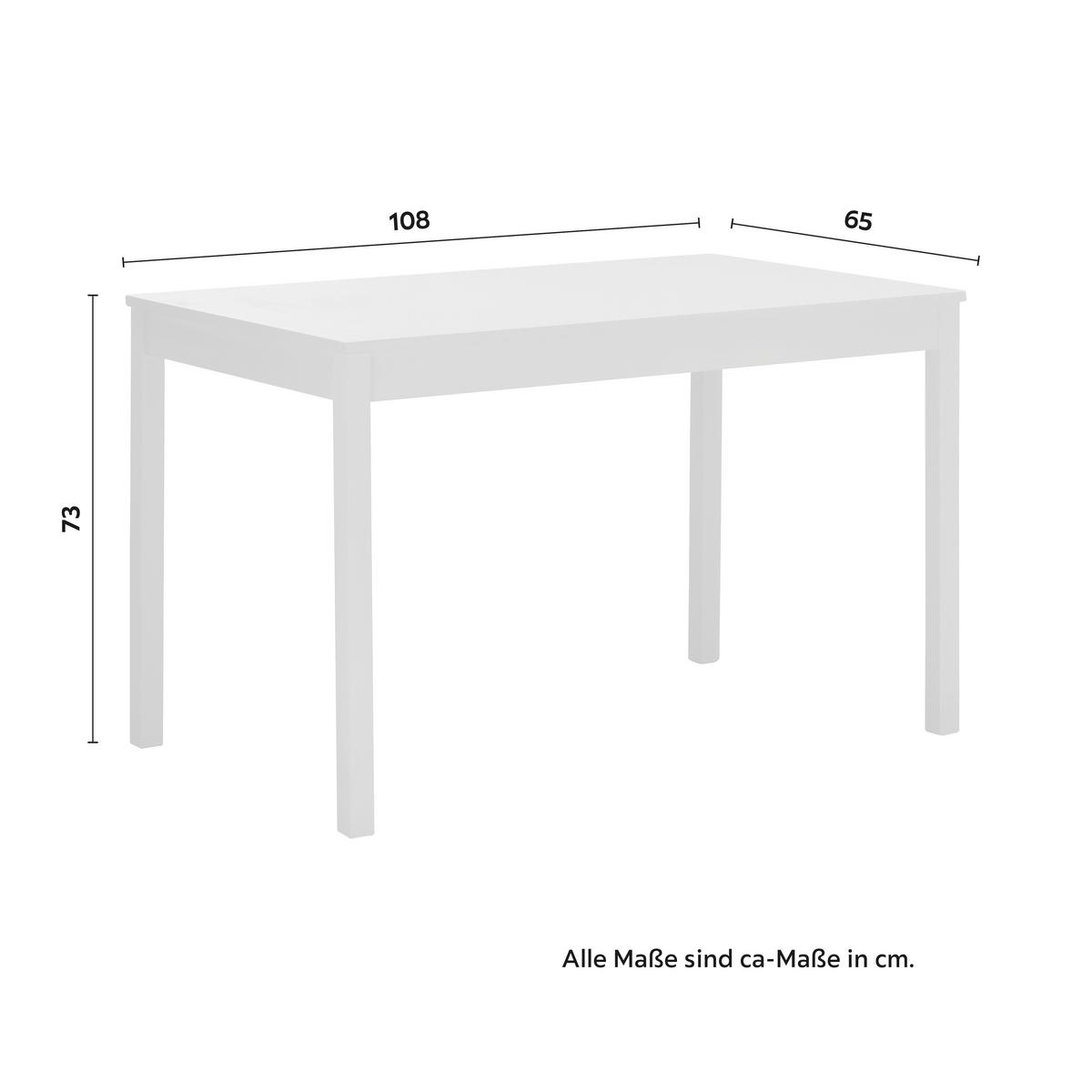 Tischgruppe "matias", Ca. 108x65 Cm - Weiss, Modern, Holz (108/73/65cm) - Bessagi Home