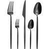 Besteckset Elegance Schwarz, 20-teilig - Schwarz, KONVENTIONELL, Metall - Premium Living