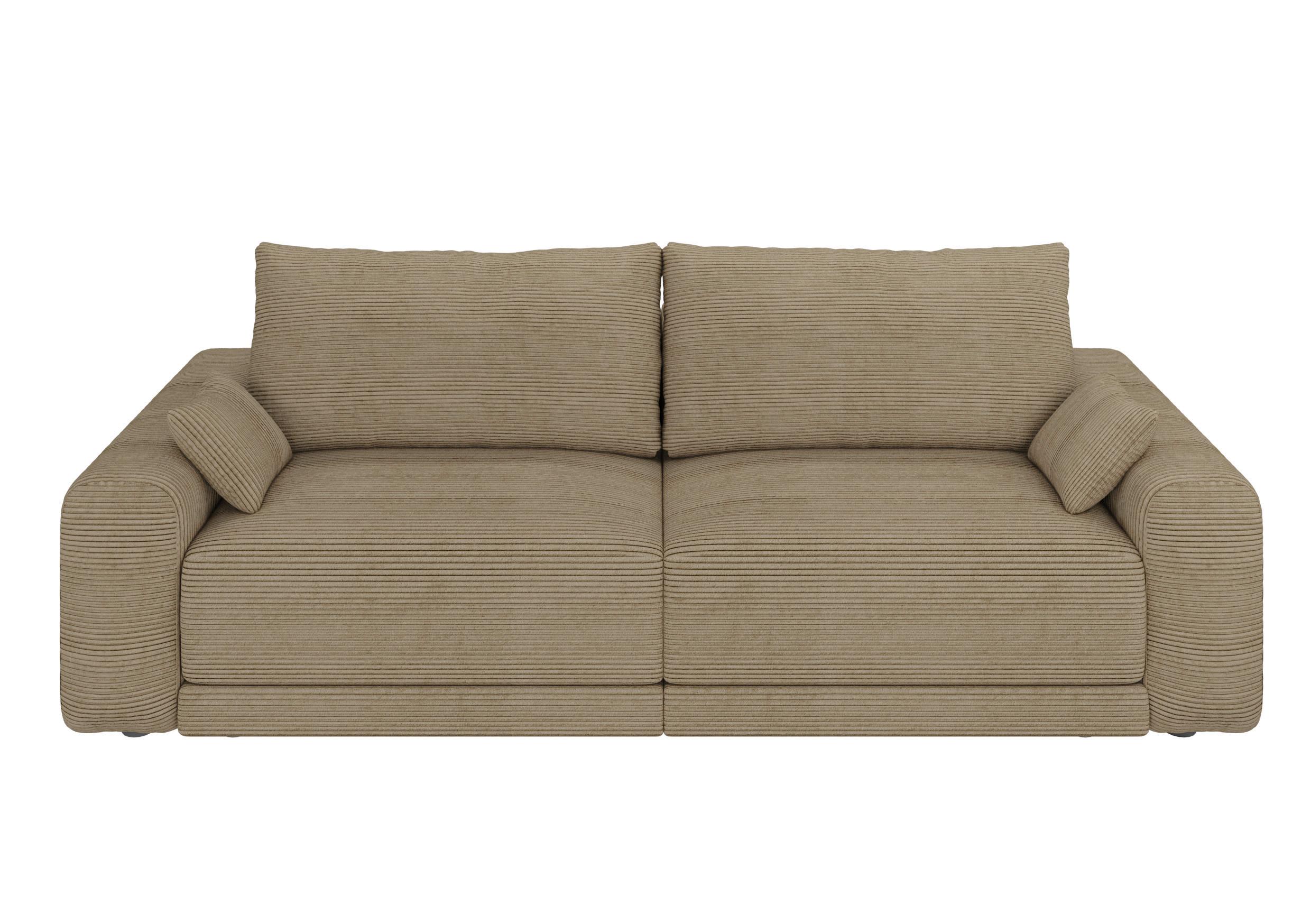 Sofa Plain Cappuccinofarben - Schwarz/Cappuccino, MODERN, Kunststoff/Textil (256/88/120cm) - Mömax