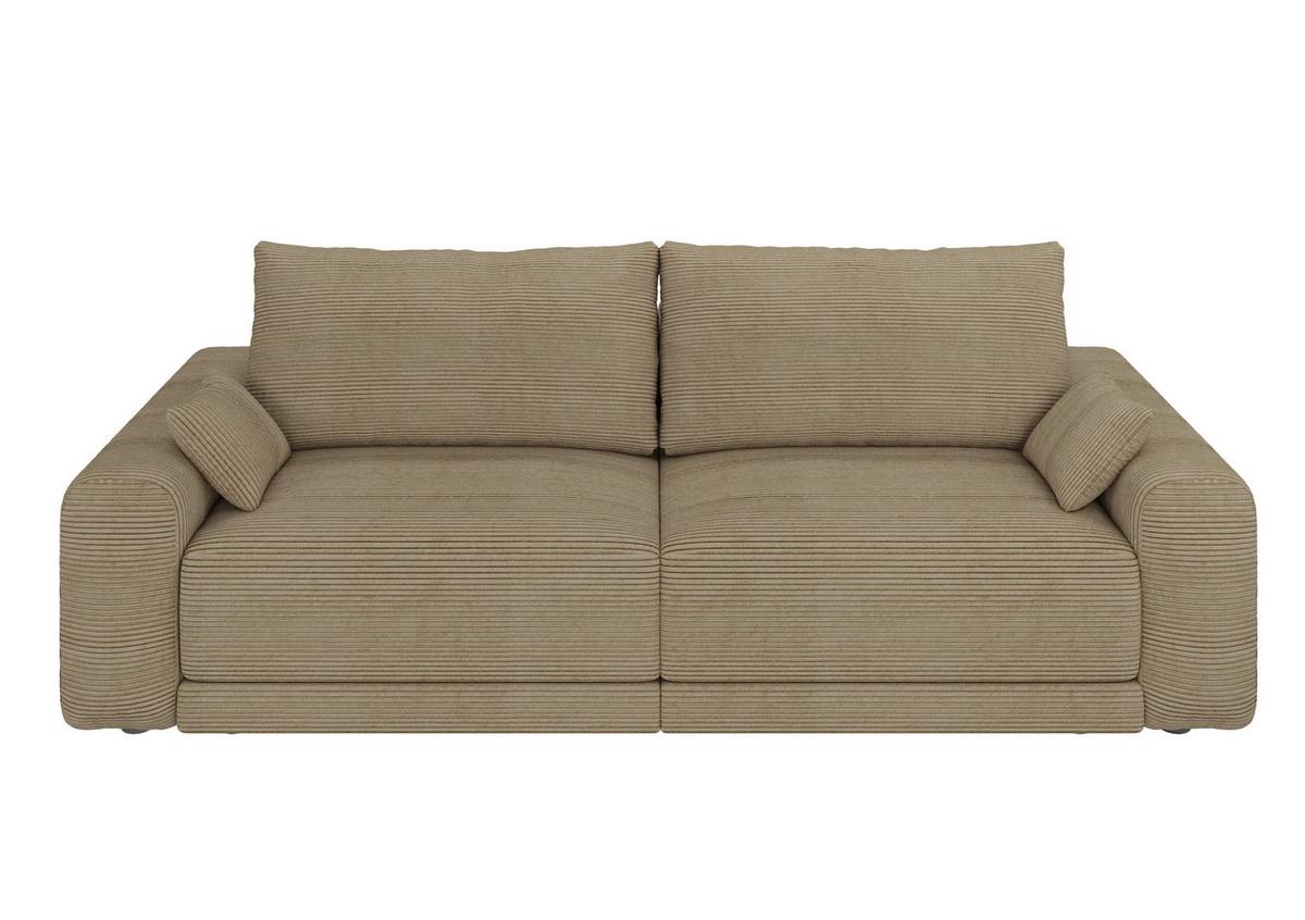 Sofa Plain Cappuccinofarben - Schwarz/Cappuccino, MODERN, Kunststoff/Textil (256/88/120cm) - Mömax