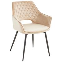 KRZESŁO Z PODŁOKIETNIKAMI GENUA - beżowy/czarny, Konventionell, metal/drewno (56/80,5/56cm) - MID.YOU