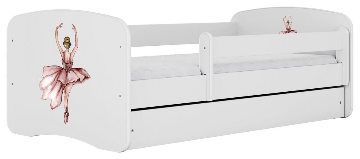 Otroška Postelja Babydreams, Bela, 80x160cm - bela/barve breze, Moderno, tekstil/leseni material (80/160cm) - MID.YOU