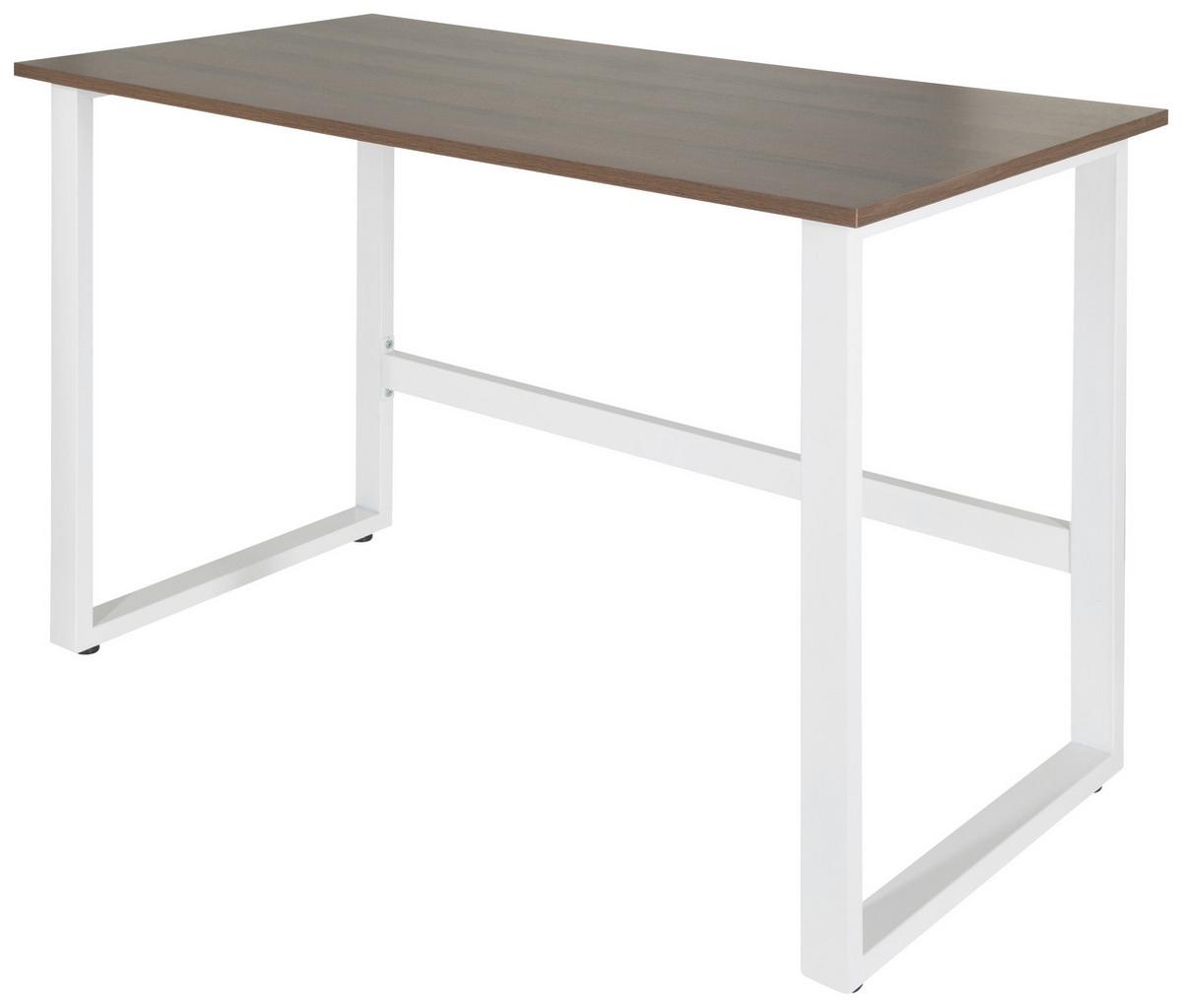 Pisalna Miza Workspace Light I, Bela, Oreh - barva oreha/bela, Basics, kovina/leseni material (120/60/76cm) - MID.YOU