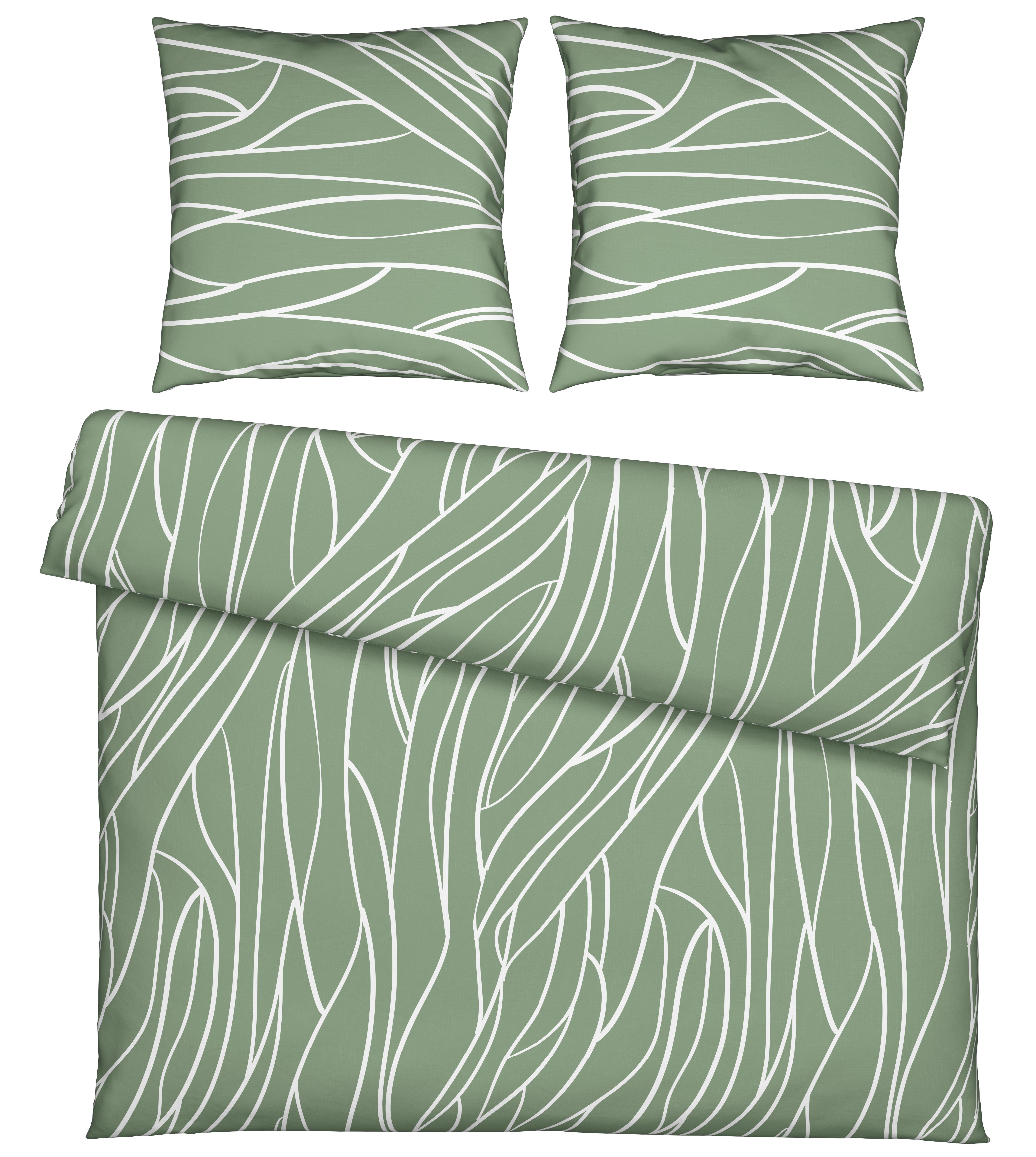 Bettwäsche Juliane XXL Grün ca. 200x200cm - Grün, KONVENTIONELL, Textil (200/200cm) - Mömax