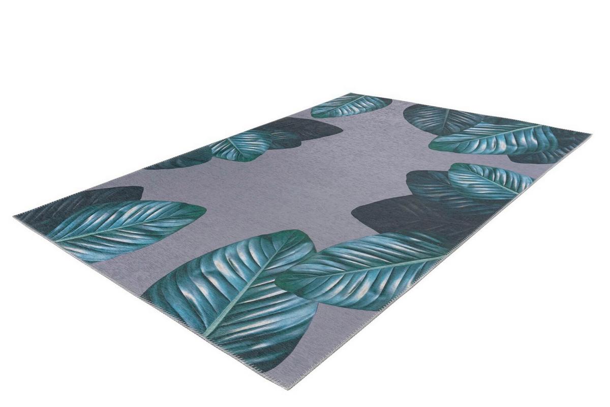 Flachwebeteppich Tropical 125 Schw/grün 130x190 - Schwarz/Grün, Basics, Textil (130/190cm) - Kayoom