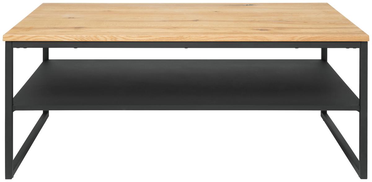 Klubska Miza Vermont 2, Masivno, 105x65 - črna/naravne barve, Moderno, kovina/leseni material (105/44/65cm)