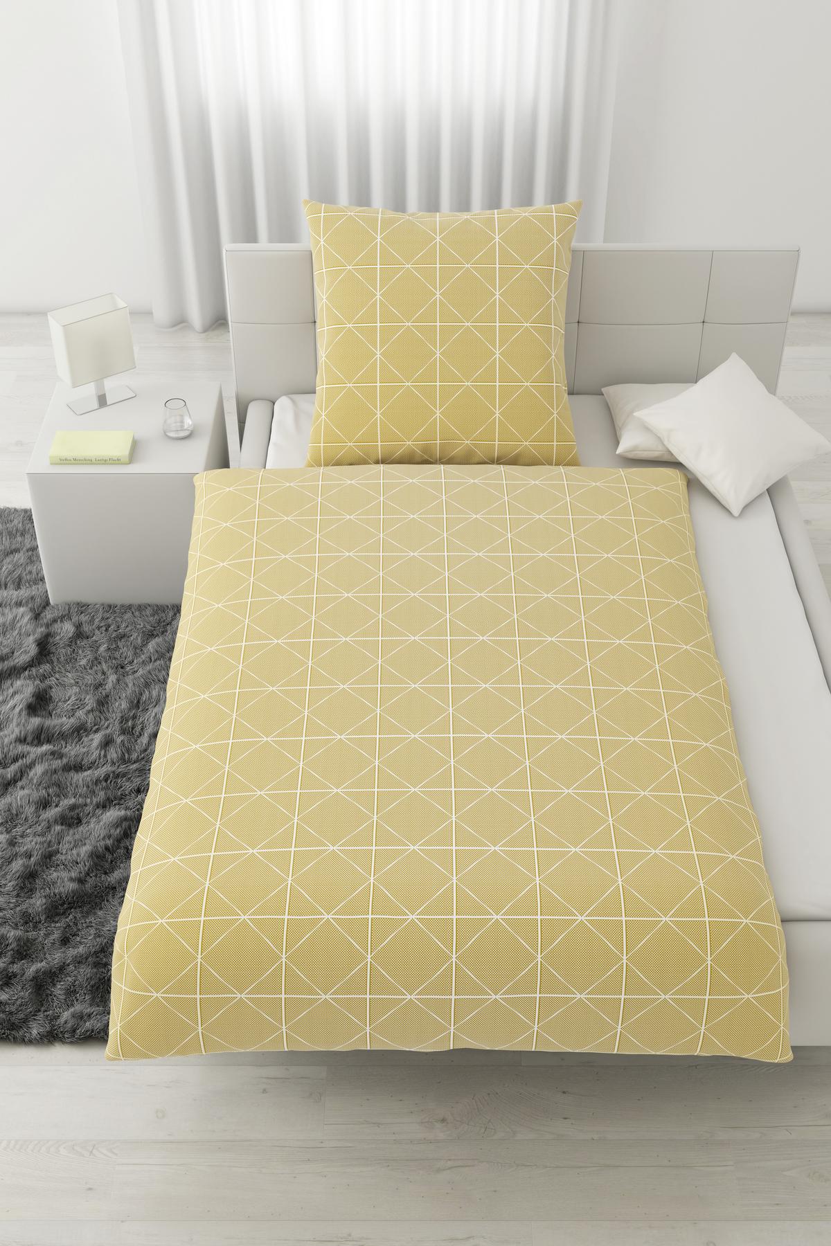 POŚCIEL BJÖRN - żółty, Modern, tkanina (135/200cm) - Modern Living