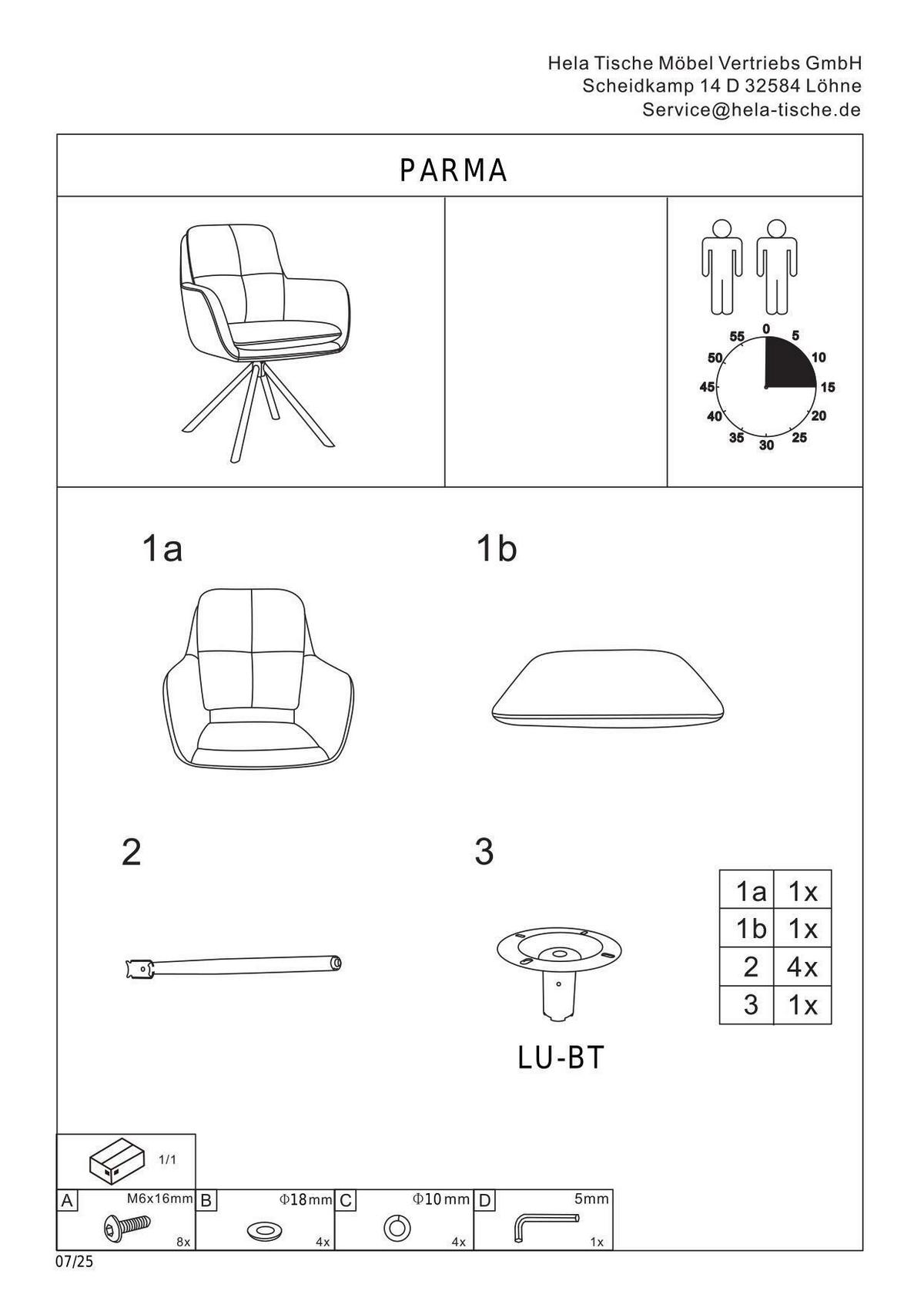 ARMLEHNSTUHL-SET PARMA S 2ER-SET - Hellgrau/Schwarz, MODERN, Textil/Metall (63/89/70cm) - MID.YOU