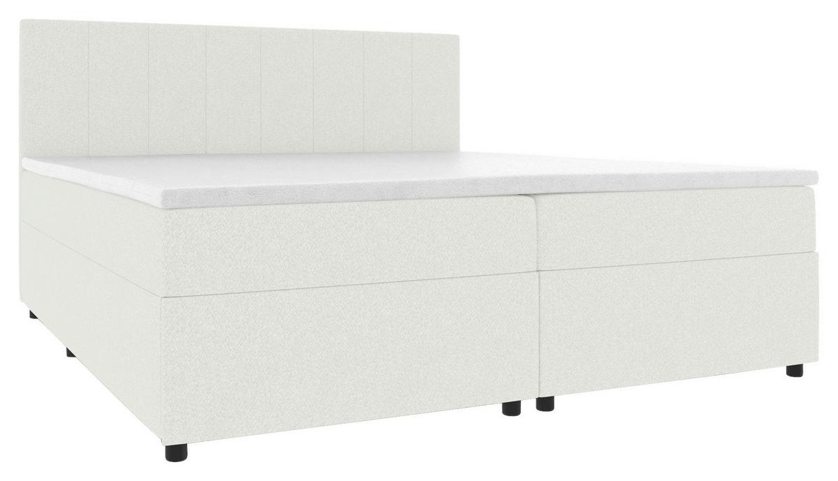 Boxbett Odin Creme ca. 180x200cm - Creme/Schwarz, KONVENTIONELL, Kunststoff/Textil (180/200cm) - Based