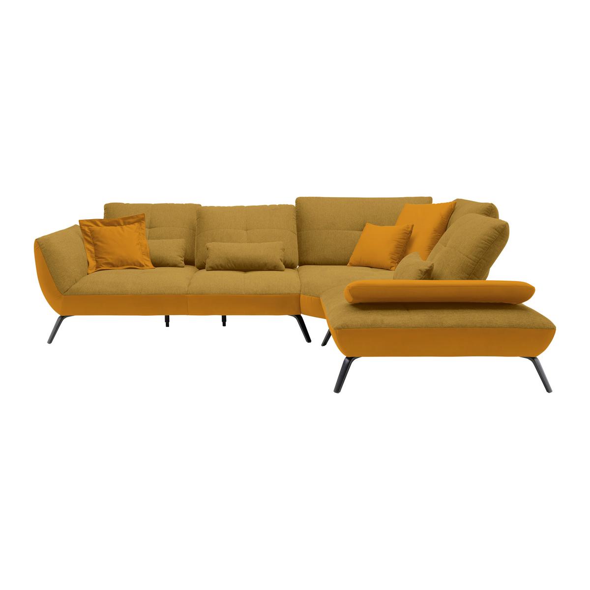 Wohnlandschaft Trendy Senfgelb - Senfgelb/Goldfarben, MODERN, Holzwerkstoff/Textil (310/93/250cm) - Premium Living