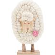 Dekoschaf Sweety in Rosa/Weiß - Naturfarben/Rosa, Holz/Textil (14/25/6cm) - MÖMAX modern living
