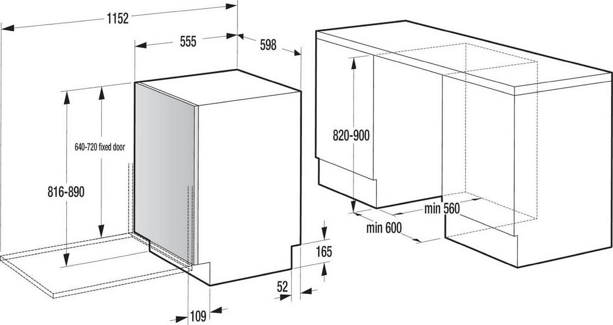 Geschirrspüler GV16A - MODERN, Metall (59,8/81,6/55,5cm) - Gorenje