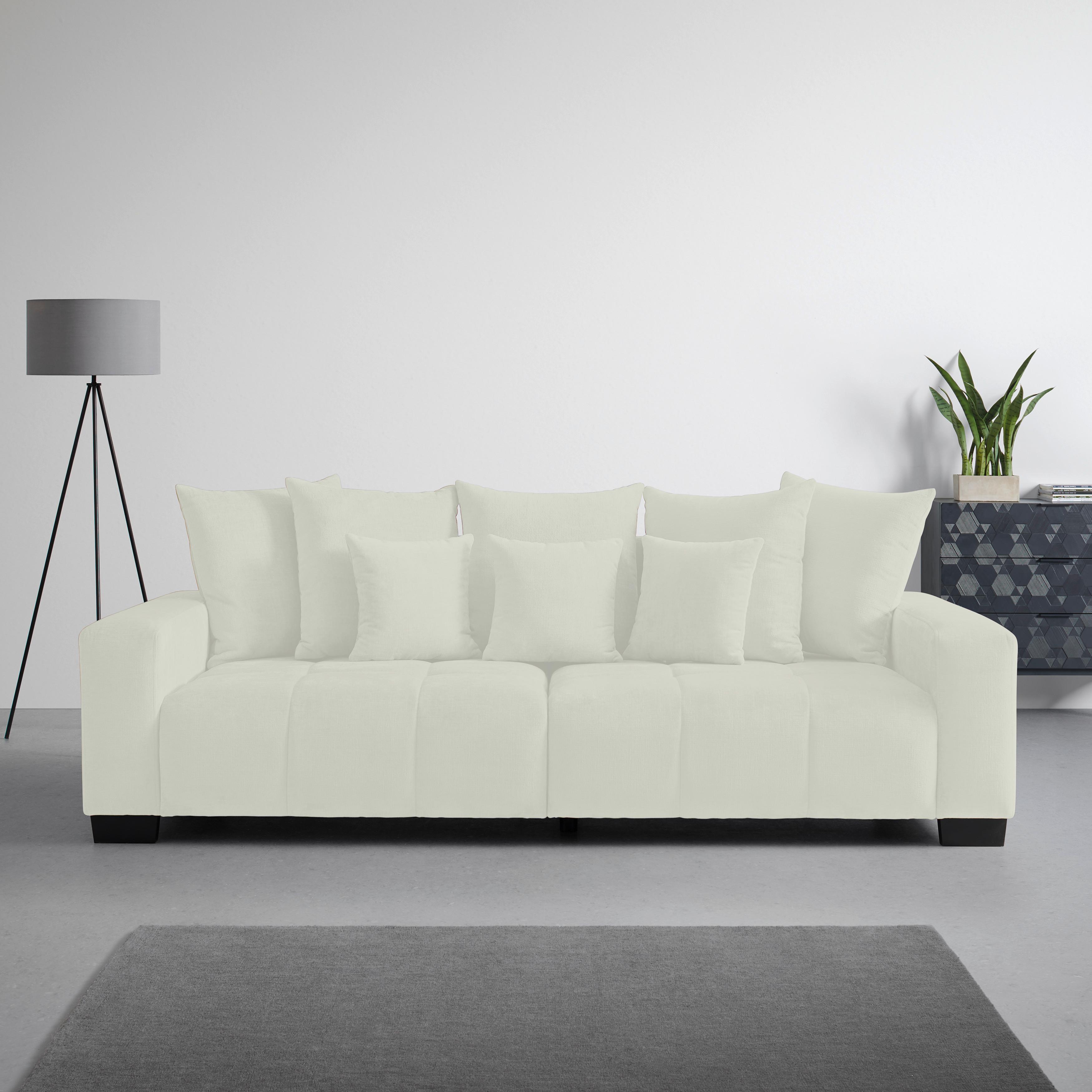 Bigsofa Matteo Weiß - Schwarz/Weiß, MODERN, Holz (246/93/124cm) - Based