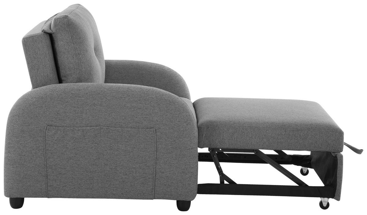 Fotelj S Funkcijo Ležišča Cosmo, Temno Siva - temno siva/črna, Design, umetna masa/tekstil (102/94/95cm) - Livetastic