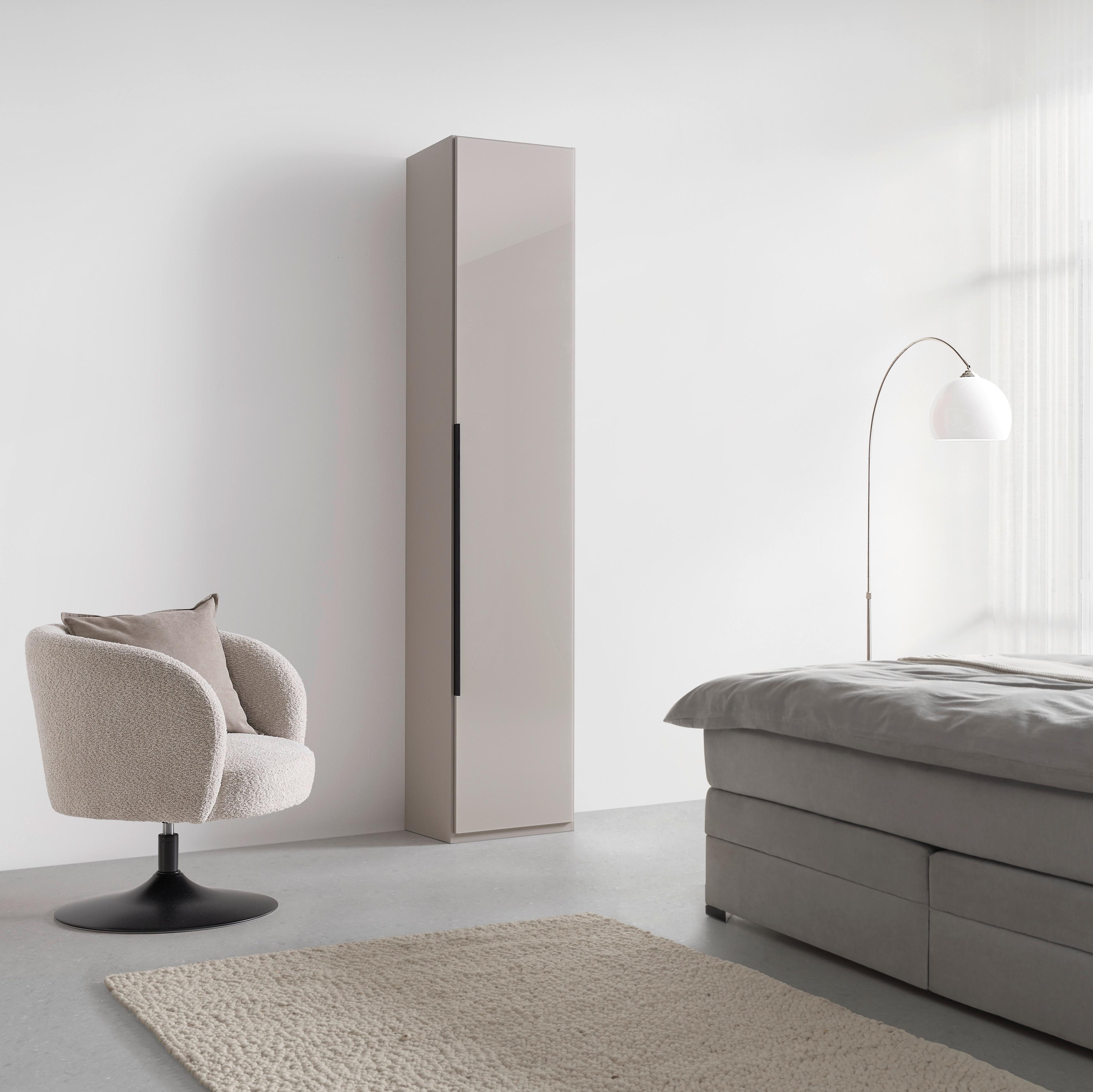 Drehtürenschrank New York Grau/Sahara - Schwarz/Grau, KONVENTIONELL, Glas/Holzwerkstoff (45/236/40cm) - Premium Living