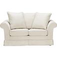 Zweisitzer-Sofa Beige - Beige/Dunkelbraun, ROMANTIK / LANDHAUS, Holz/Textil (166/71/92cm) - ZANDIARA
