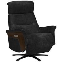 Tv Fotelj Rio - črna/barva oreha, Moderno, kovina/tekstil (75/106/87cm)