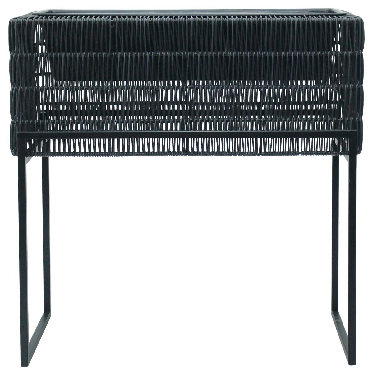Übertopf-Set Fauna Schwarz, 2er Set - Schwarz, Kunststoff/Metall - Mömax