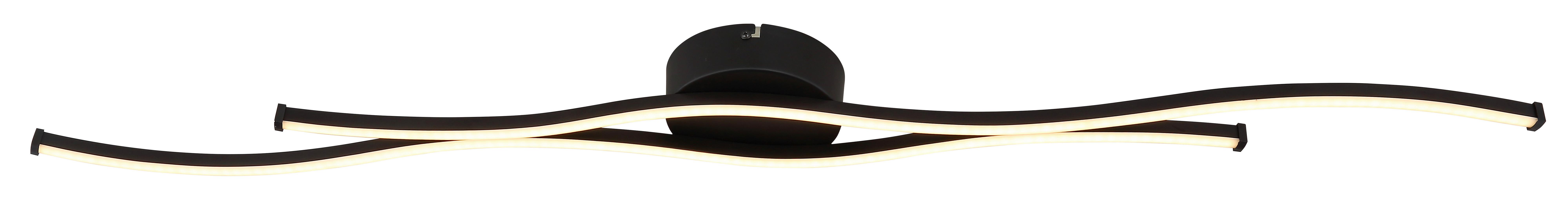 LED-DECKENLEUCHTE 67336-30 - Opal/Schwarz, Design, Kunststoff/Metall (110,4/13/5,6cm) - Globo