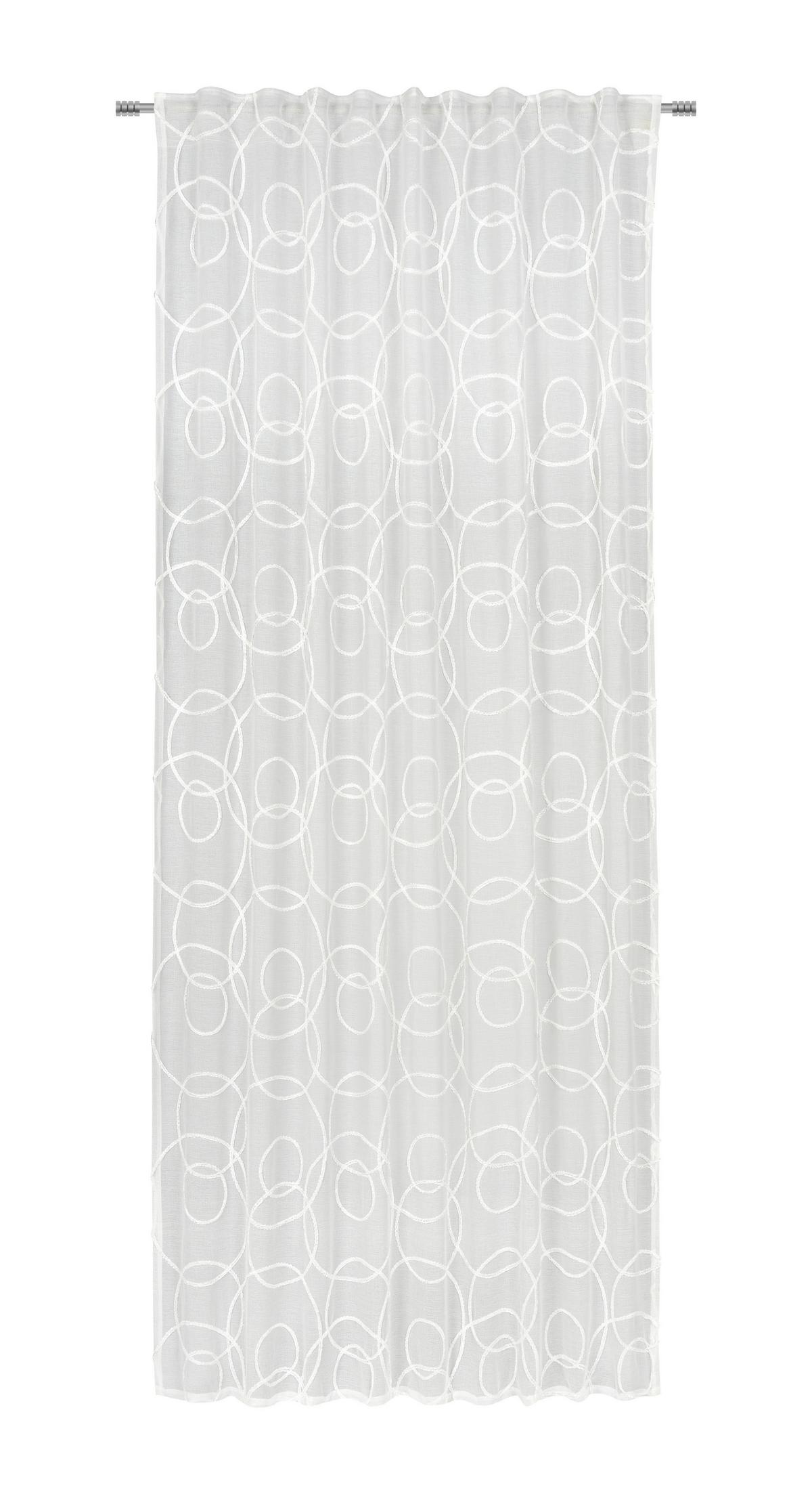 Rideau Circle ca. 135/245cm - Weiss, Konventionell, Textil (135/245cm) - Modern Living