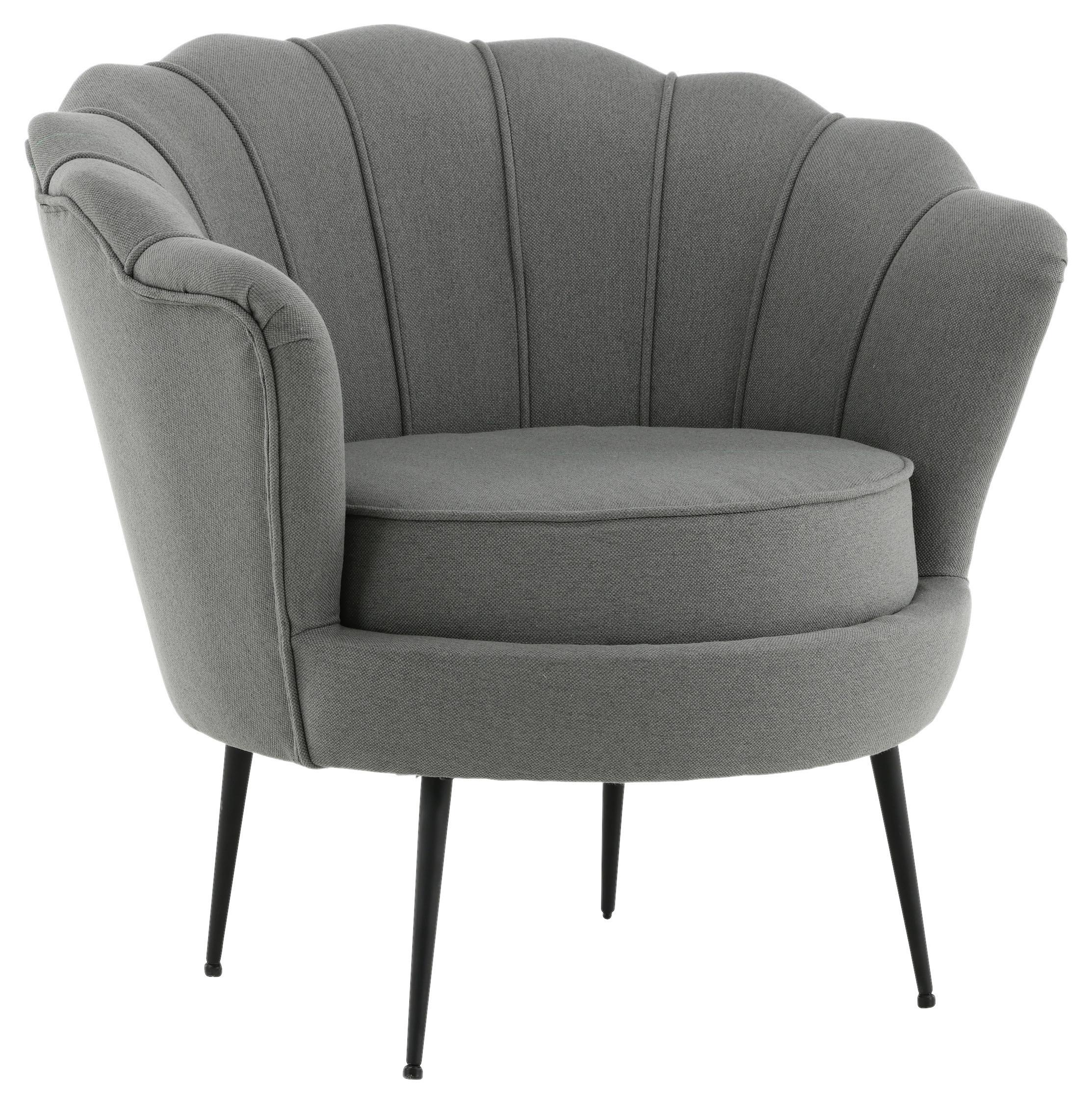 Sessel Calais ca. 83x76 cm Grau - Schwarz/Grau, Design, Textil/Metall (83/76/77cm) - Livetastic