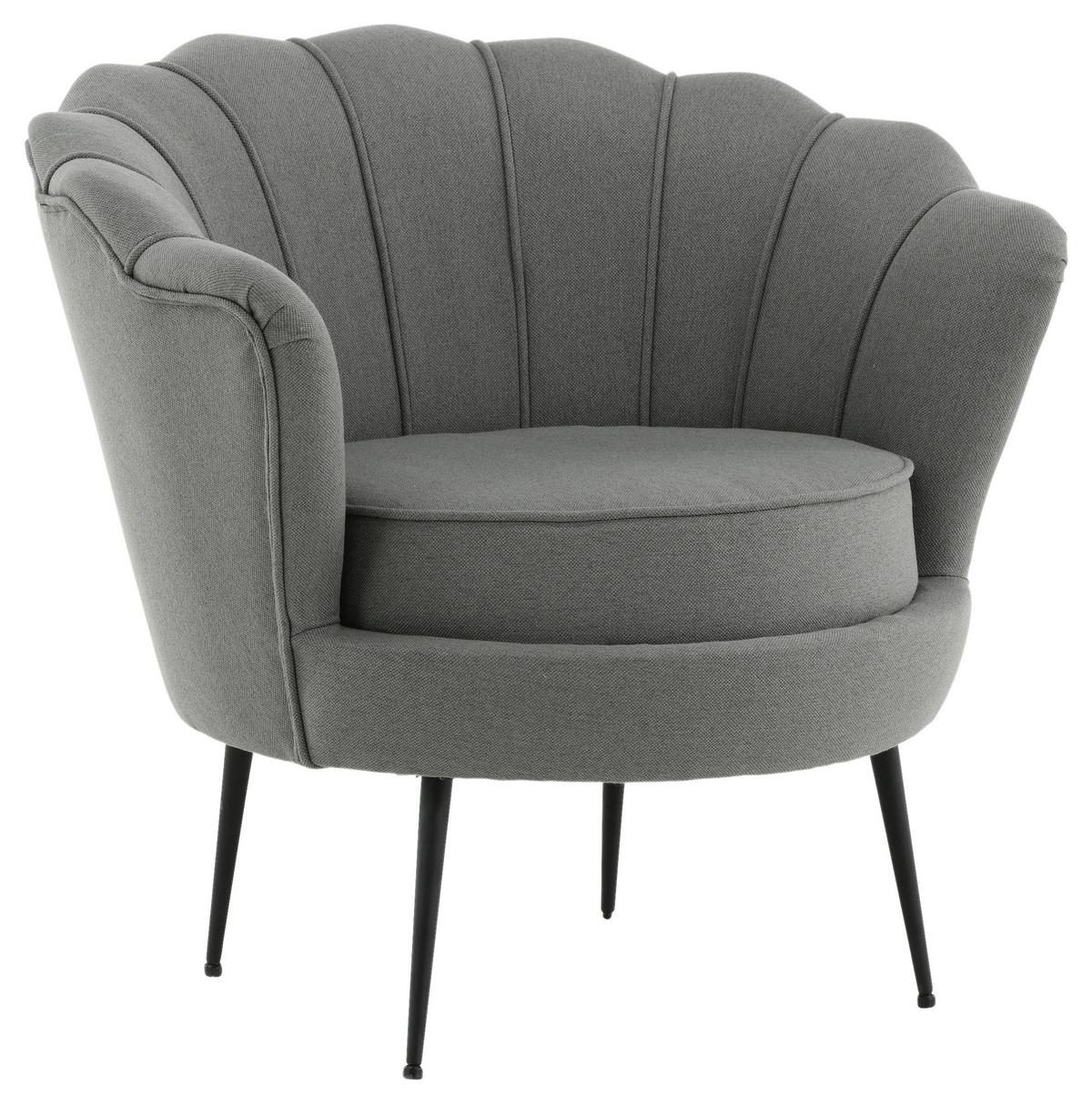 Sessel Calais ca. 83x76 cm Grau - Schwarz/Grau, Design, Textil/Metall (83/76/77cm) - Livetastic