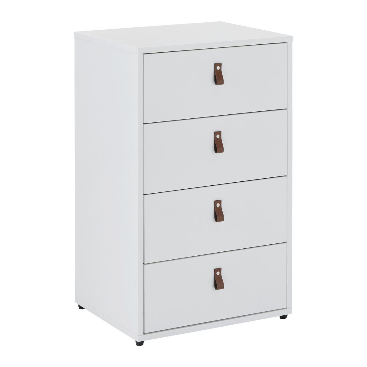 Kommode Mick Weiß MDF - Schwarz/Weiß, MODERN, Holzwerkstoff/Kunststoff (46/77/40cm) - Bessagi Home