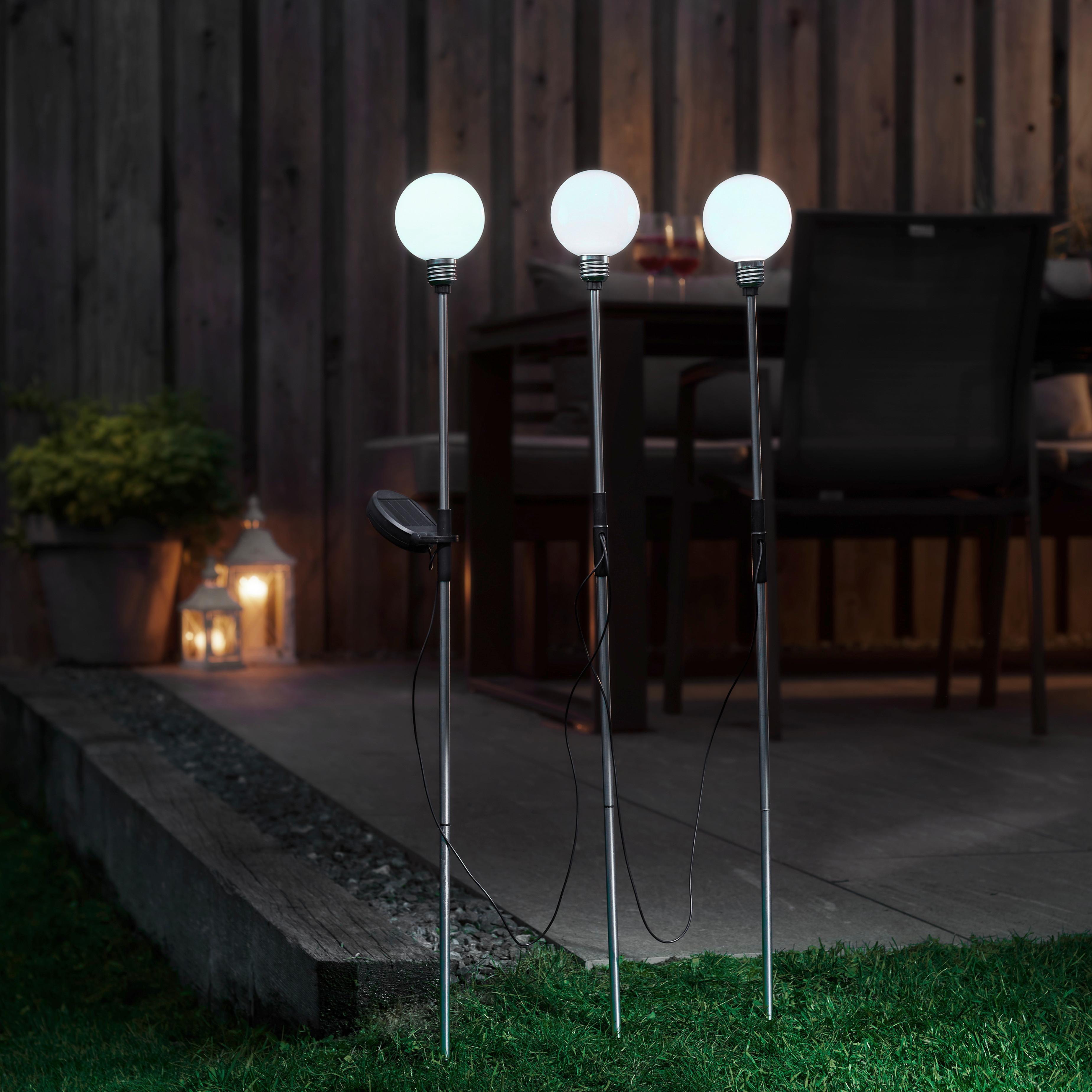 Solarleuchte Qiml in Schwarz/Weiß max. 0,18 Watt - Schwarz/Weiß, MODERN, Kunststoff/Metall (82,5cm) - Modern Living