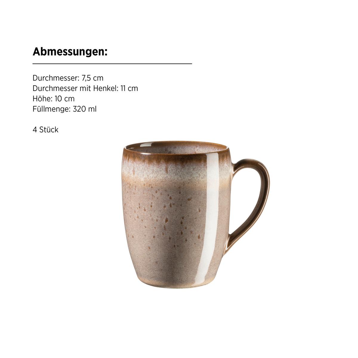 FRÜHSTÜCKSSERVICE 935602 FRÜHSTÜCKSSERVICE SMOKY - marron, Basics, céramique - Mäser