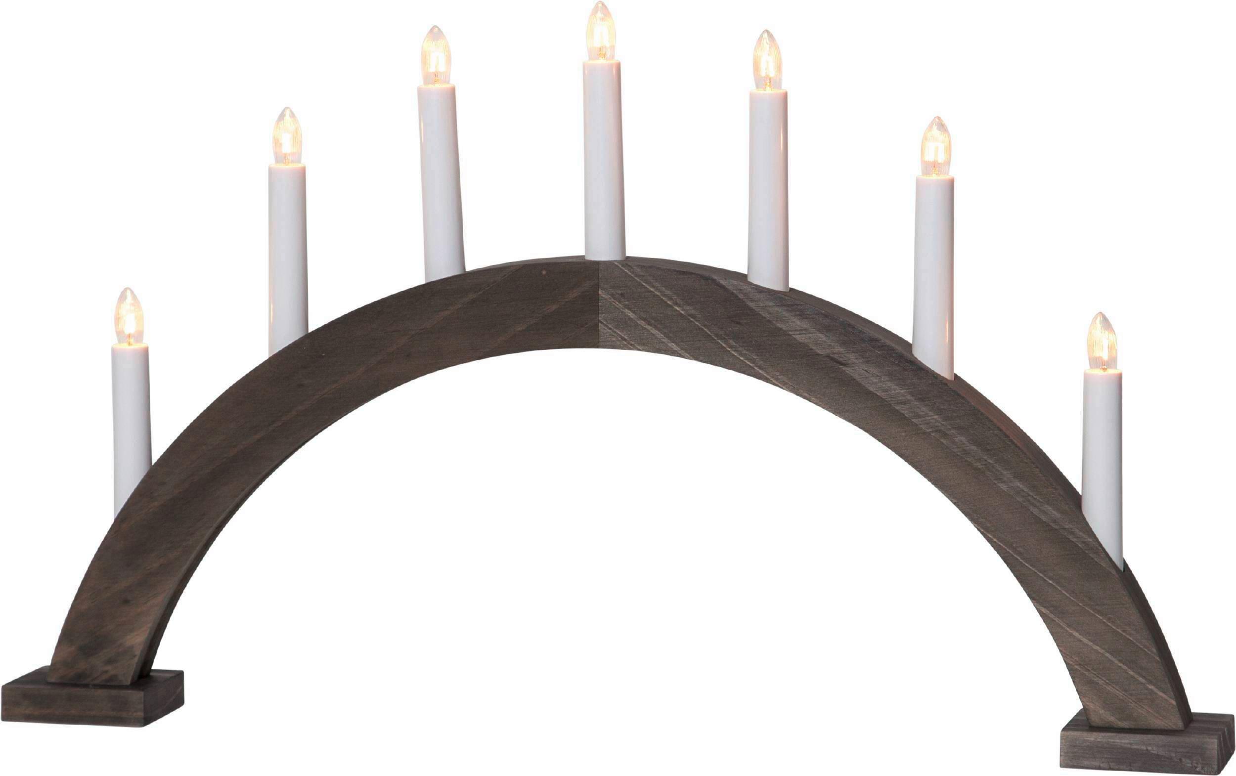 Led-dekoleuchte 230-37 Kerzenständer - Weiss/Braun, Basics, Holz/Kunststoff (57/6/34cm) - Eglo