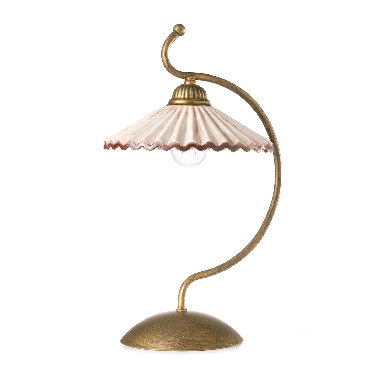 Asztali Lámpa 4257/l Rosina - barna/fehér, Konventionell, műanyag/fém (23/34cm)