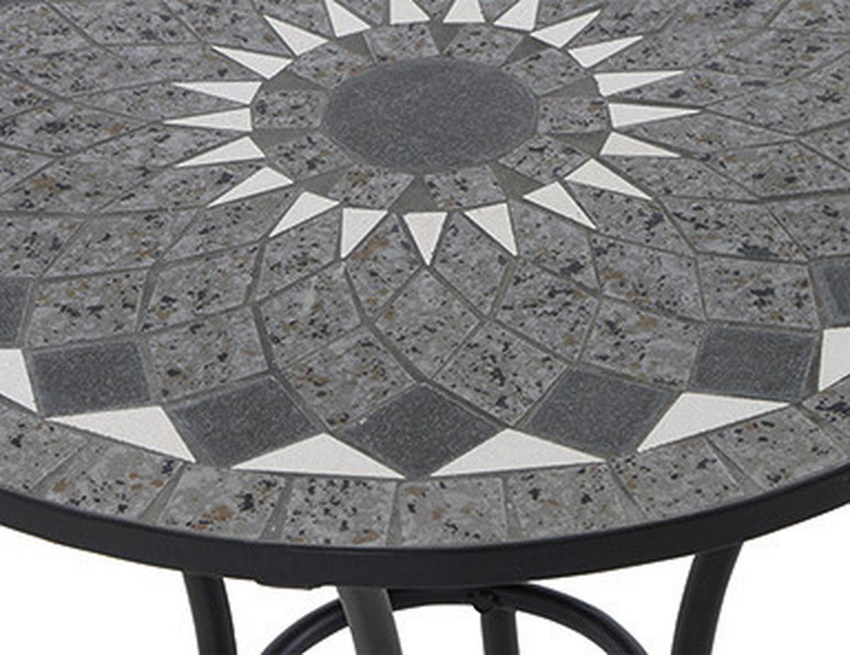 Gartentisch Mosaik ca. 70x71 cm Schwarz - Schwarz, KONVENTIONELL, Keramik/Metall (70/70/71cm) - Siena Garden