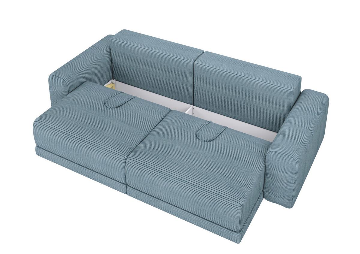 Sofa Plain Petrol - Petrol/Schwarz, MODERN, Kunststoff/Textil (256/88/120cm) - Mömax